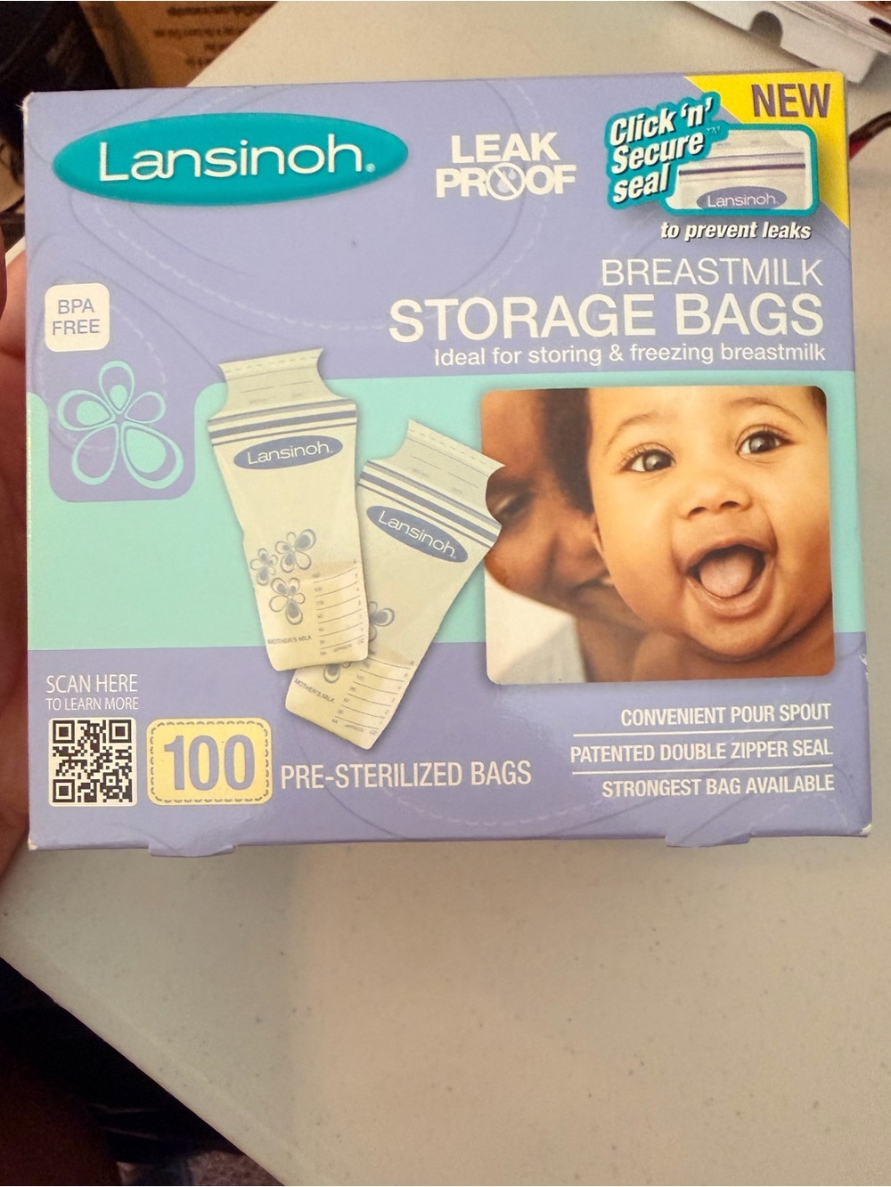 NWT. 100 Lansinoh breastmilk storage bags